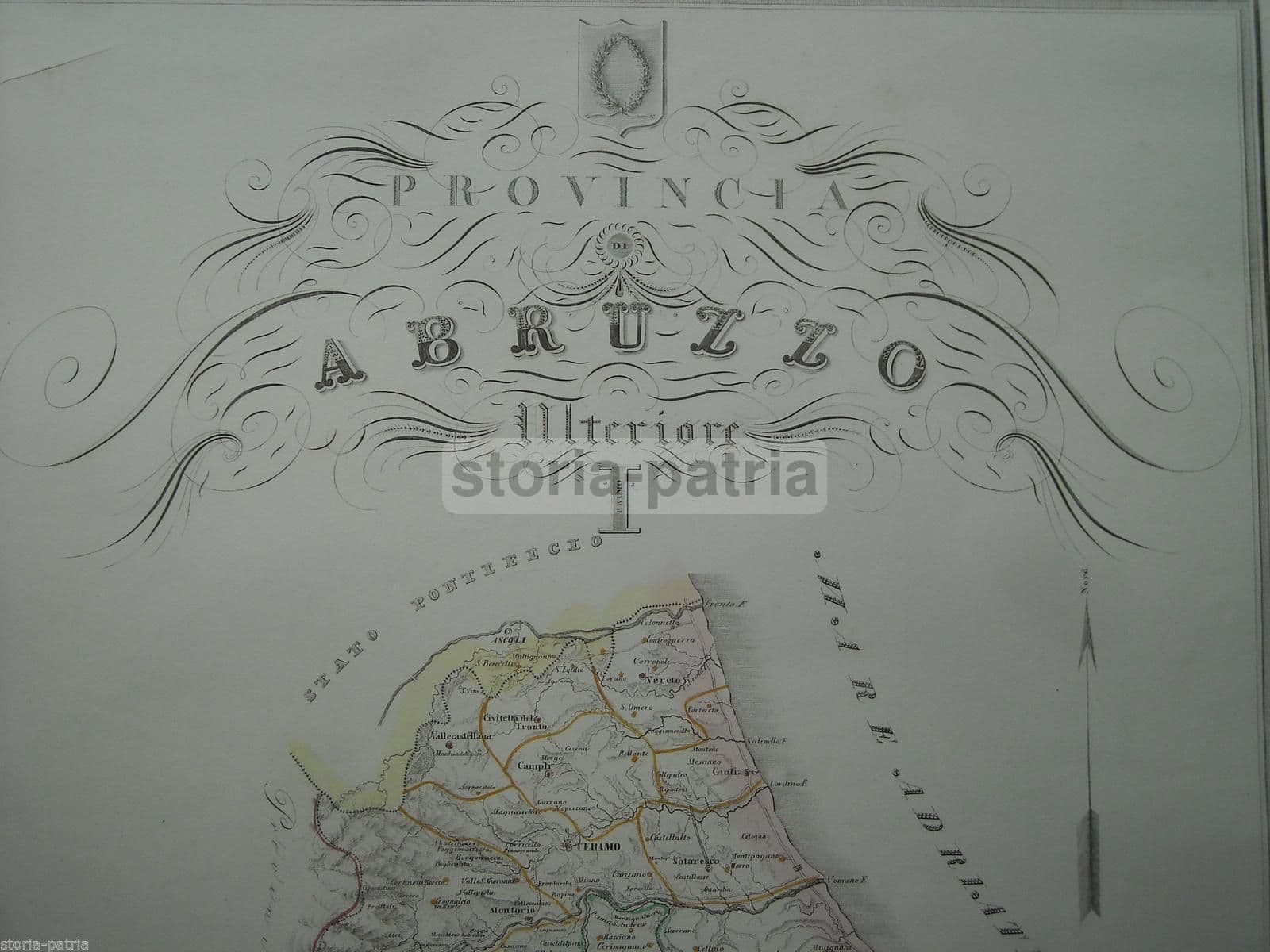 Mappa Antica Abruzzo Ulteriore I, Teramo E Pescara, De Sanctis, 1850