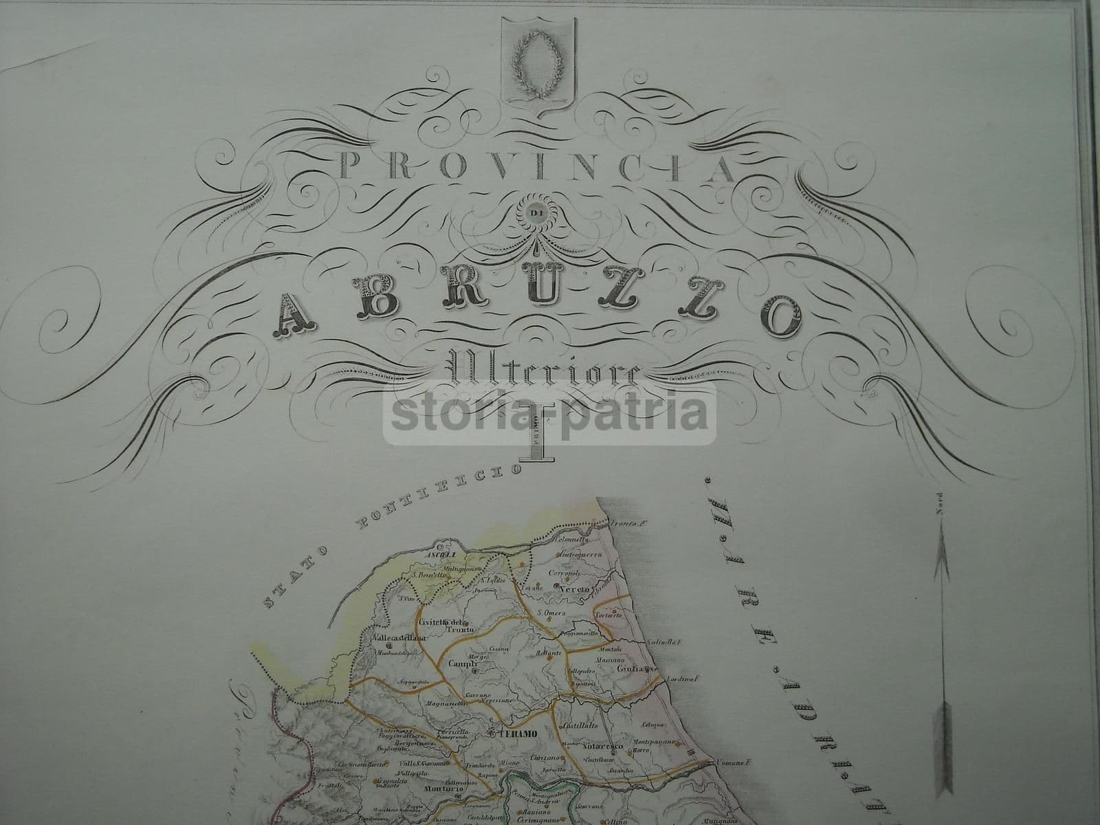 Mappa Antica Abruzzo Ulteriore I, Teramo E Pescara, De Sanctis, 1850