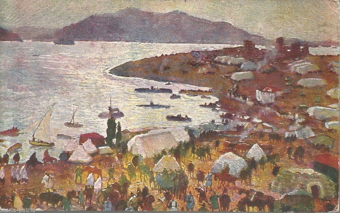 Cartolina Croce Rossa Tommaso Cascella: Baia Di S. Quaranta E Corfù