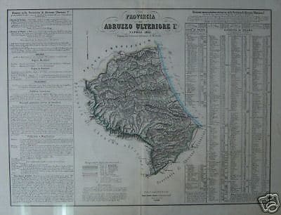 Mappa Antica Abruzzo Ulteriore 1°, Marzolla 1853 (Teramo E Pescara)