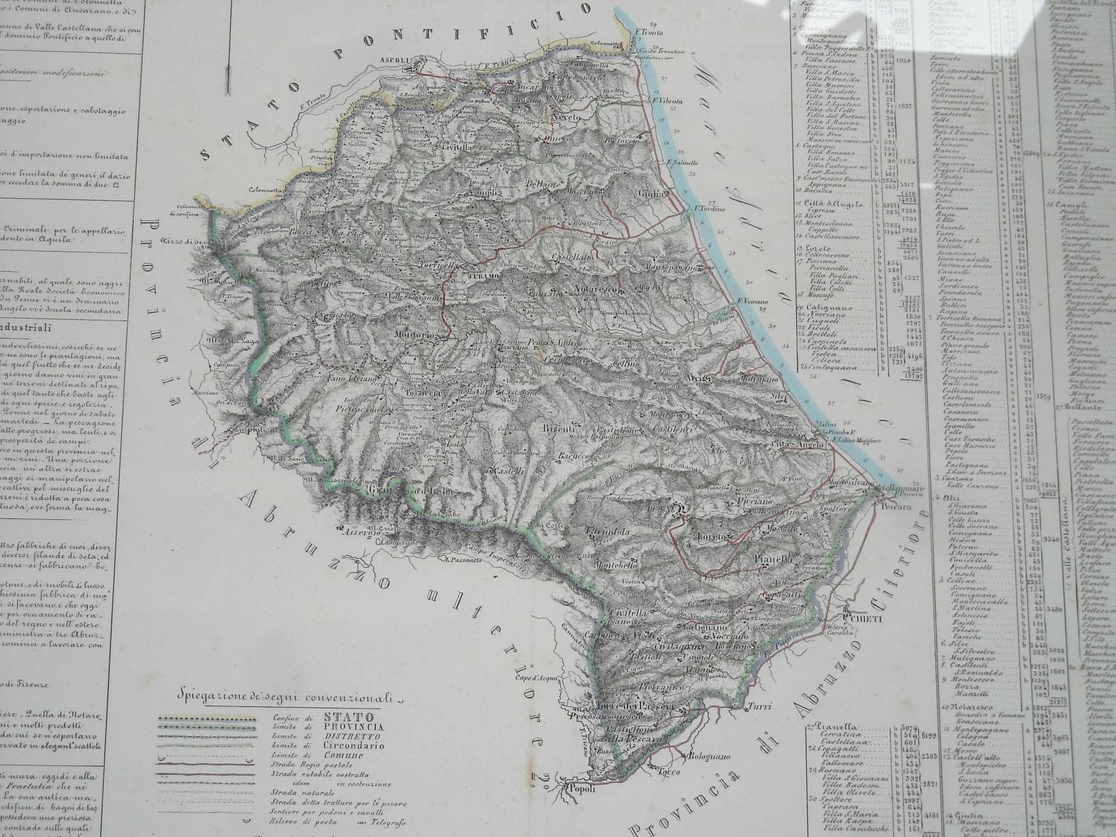 Mappa Antica Abruzzo Ulteriore 1°, Marzolla 1853 (Teramo E Pescara)