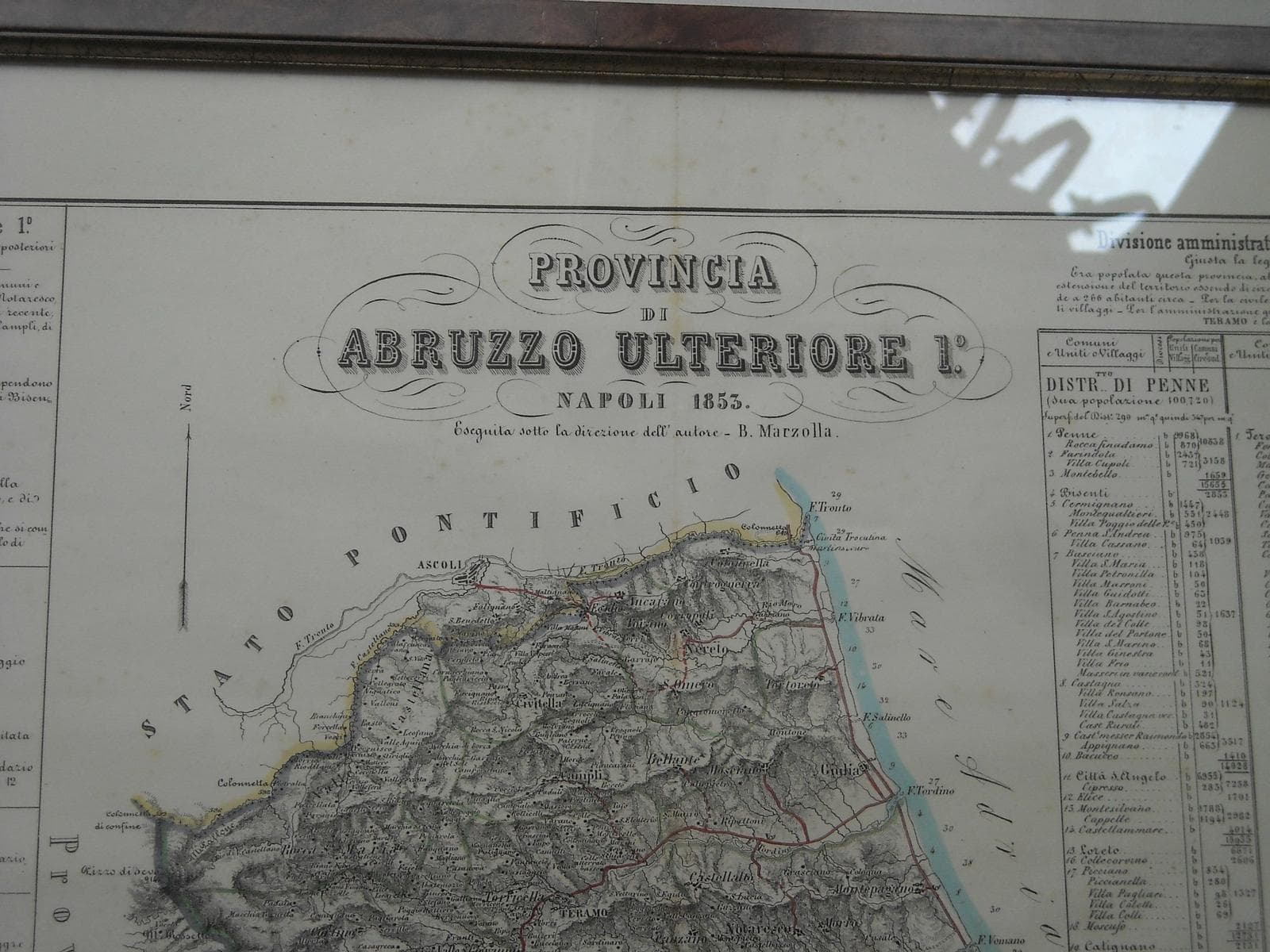 Mappa Antica Abruzzo Ulteriore 1°, Marzolla 1853 (Teramo E Pescara)