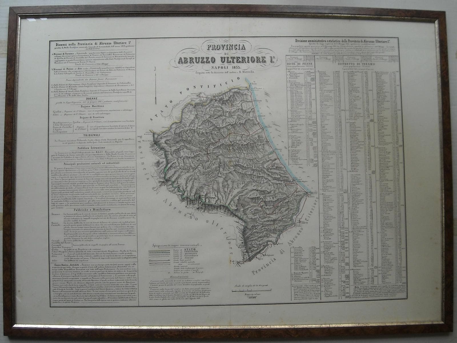 Mappa Antica Abruzzo Ulteriore 1°, Marzolla 1853 (Teramo E Pescara)