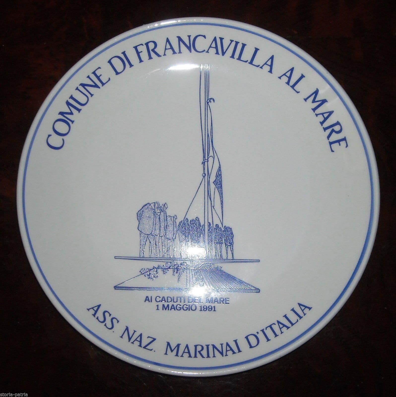 Piatto In Ceramica Bontempo, Caduti Del Mare, Francavilla Al Mare 1991