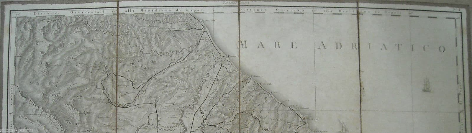 Mappa Abruzzo 1808 Rizzi Zannoni (Chieti, Pescara, Lanciano, Ortona)
