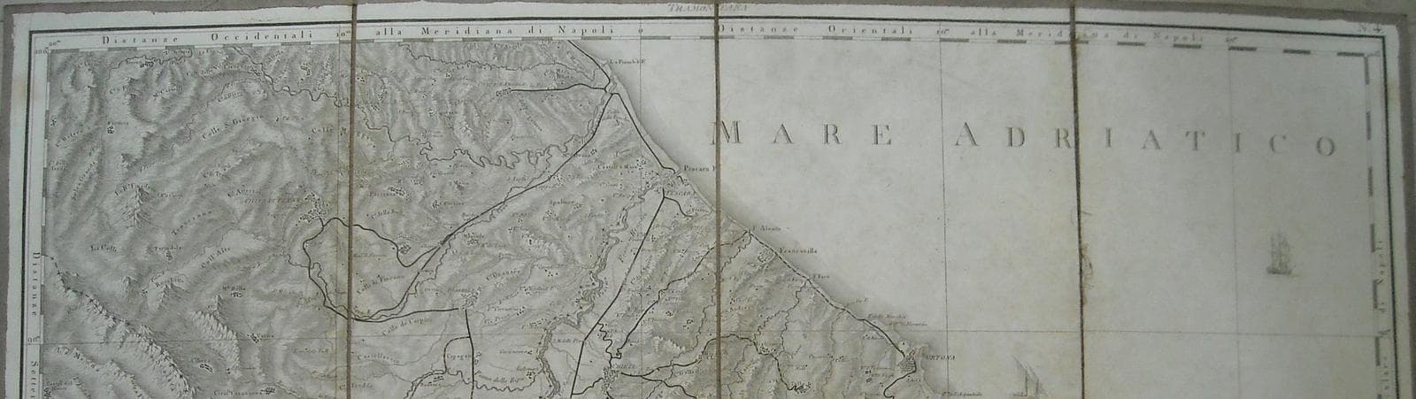 Mappa Abruzzo 1808 Rizzi Zannoni (Chieti, Pescara, Lanciano, Ortona)