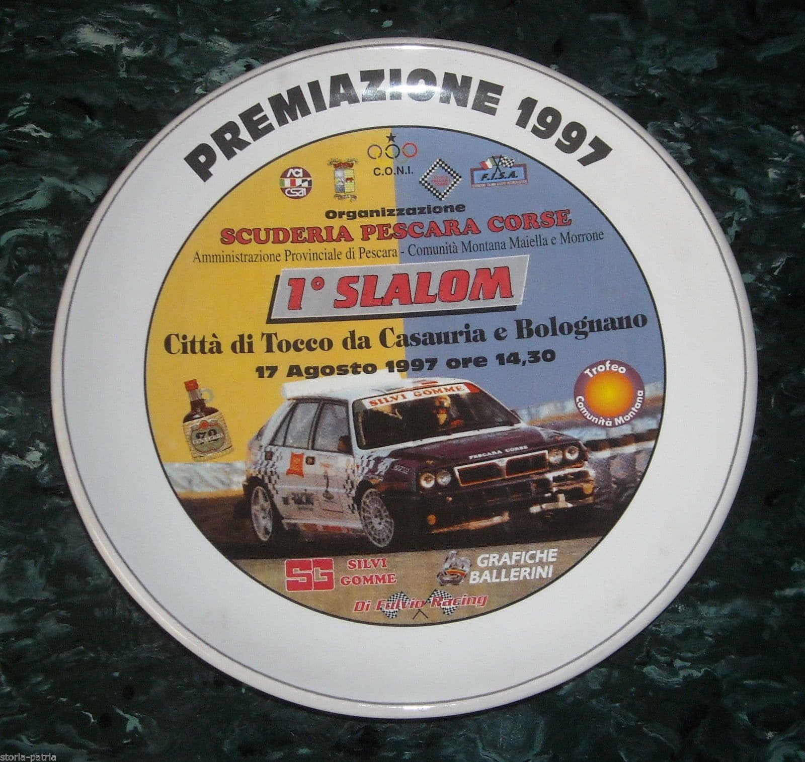 Piatto In Ceramica Slalom Tocco Casauria E Bolognano 1997 Bontempo