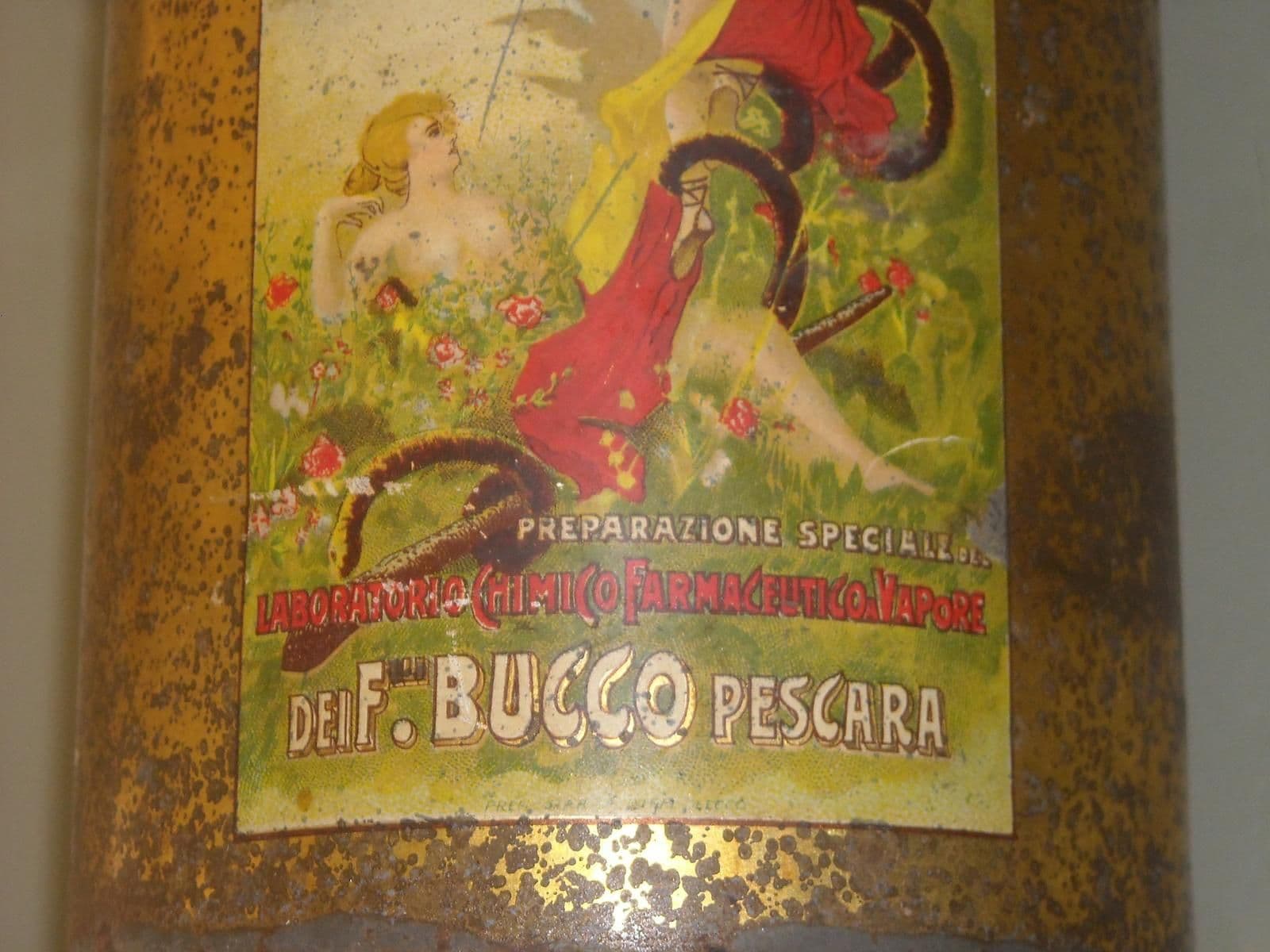 Latta Pubblicitaria Fratelli Bucco Pescara, Stile Liberty, Circa 1900