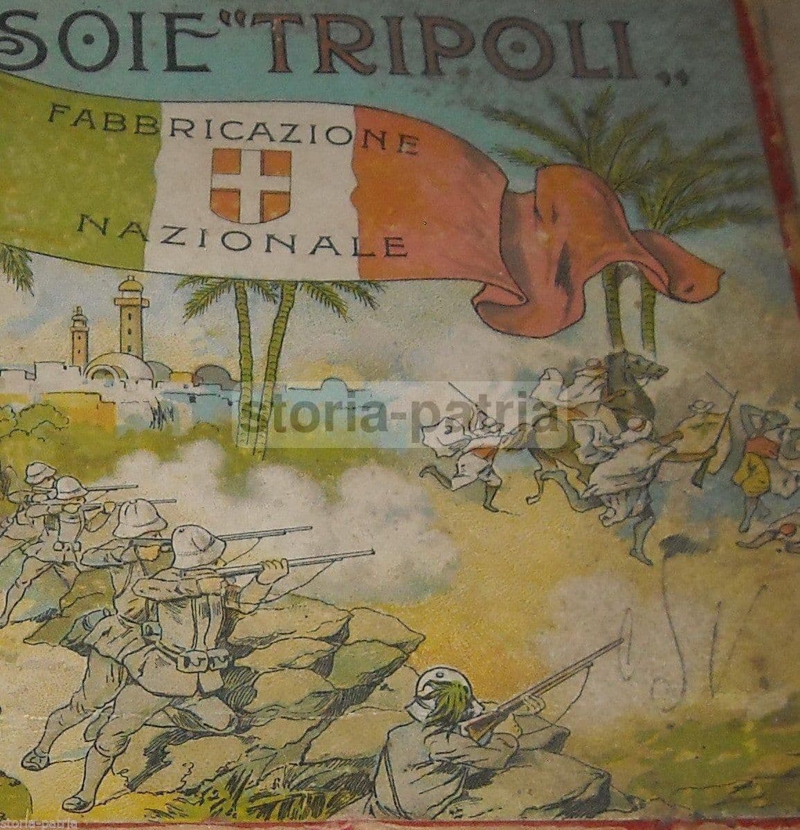 Scatola Pubblicitaria Tripoli Bersaglieri Colonie Italiane Anni '20