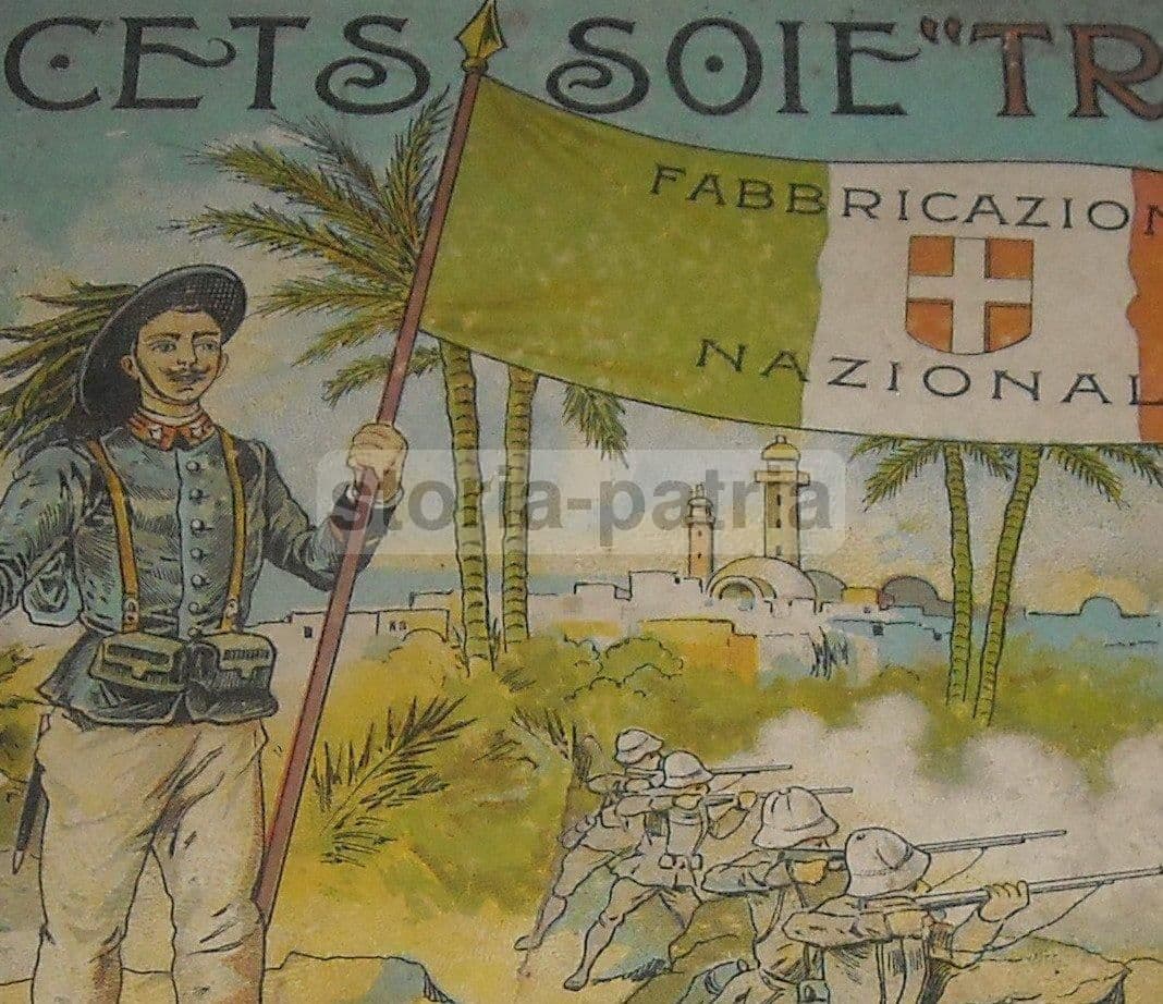 Scatola Pubblicitaria Tripoli Bersaglieri Colonie Italiane Anni '20