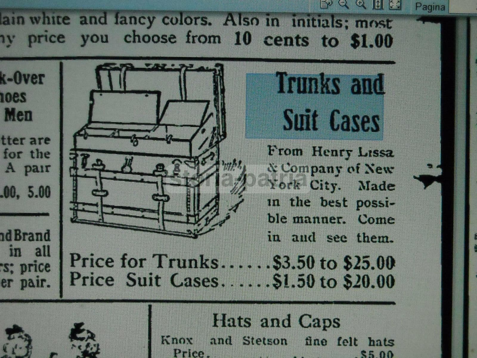 Valigia Armadio Da Viaggio Henry Lissa & Co. New York, Inizio '900