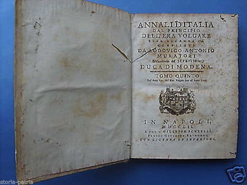 Annali d'Italia, Ludovico Antonio Muratori, Tomo V, 1752 (Edizione Napoletana)
