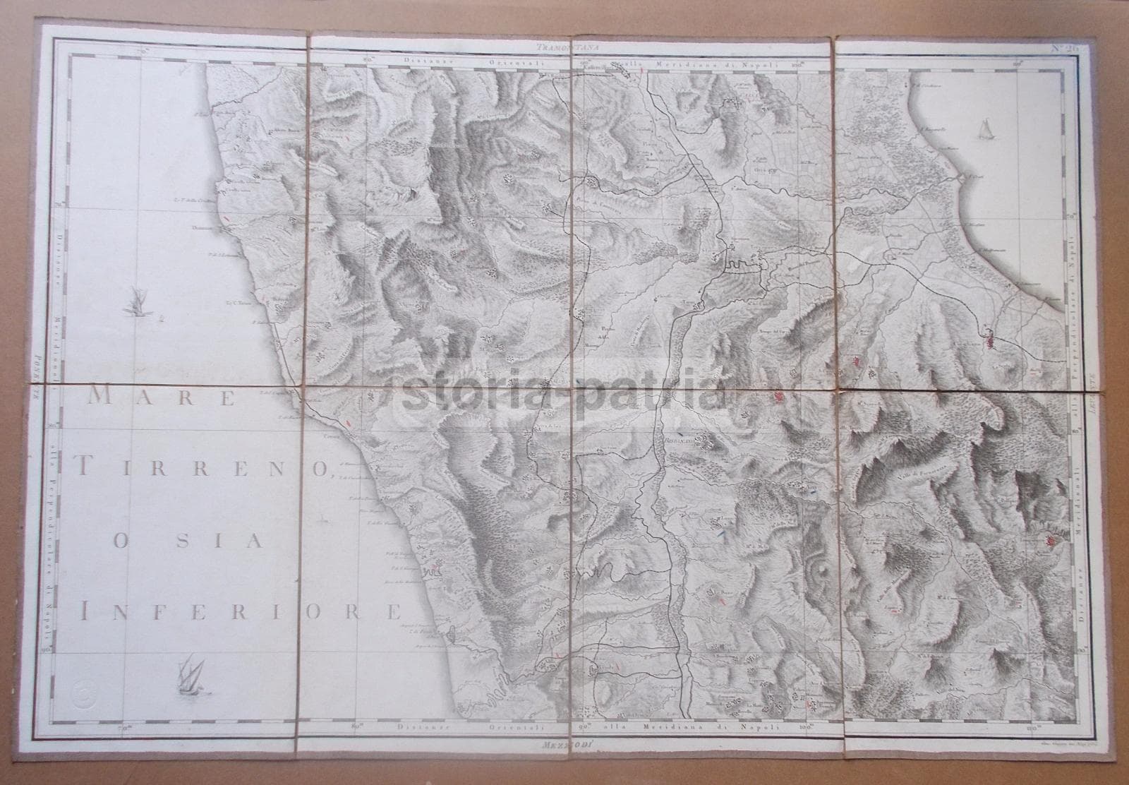 Mappa Antica Calabria 1789 Rizzi Zannoni Bisignano Cassano