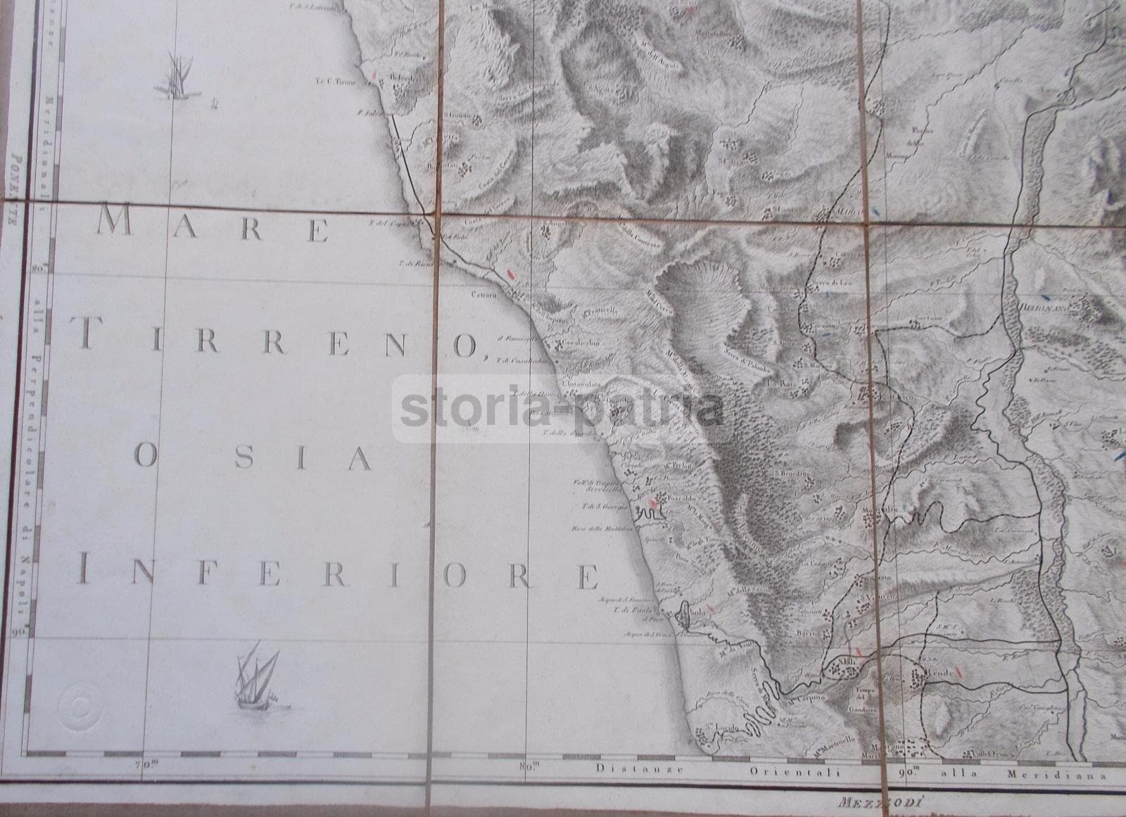 Mappa Antica Calabria 1789 Rizzi Zannoni Bisignano Cassano