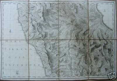 Mappa Antica Calabria 1789 Rizzi Zannoni Bisignano Cassano
