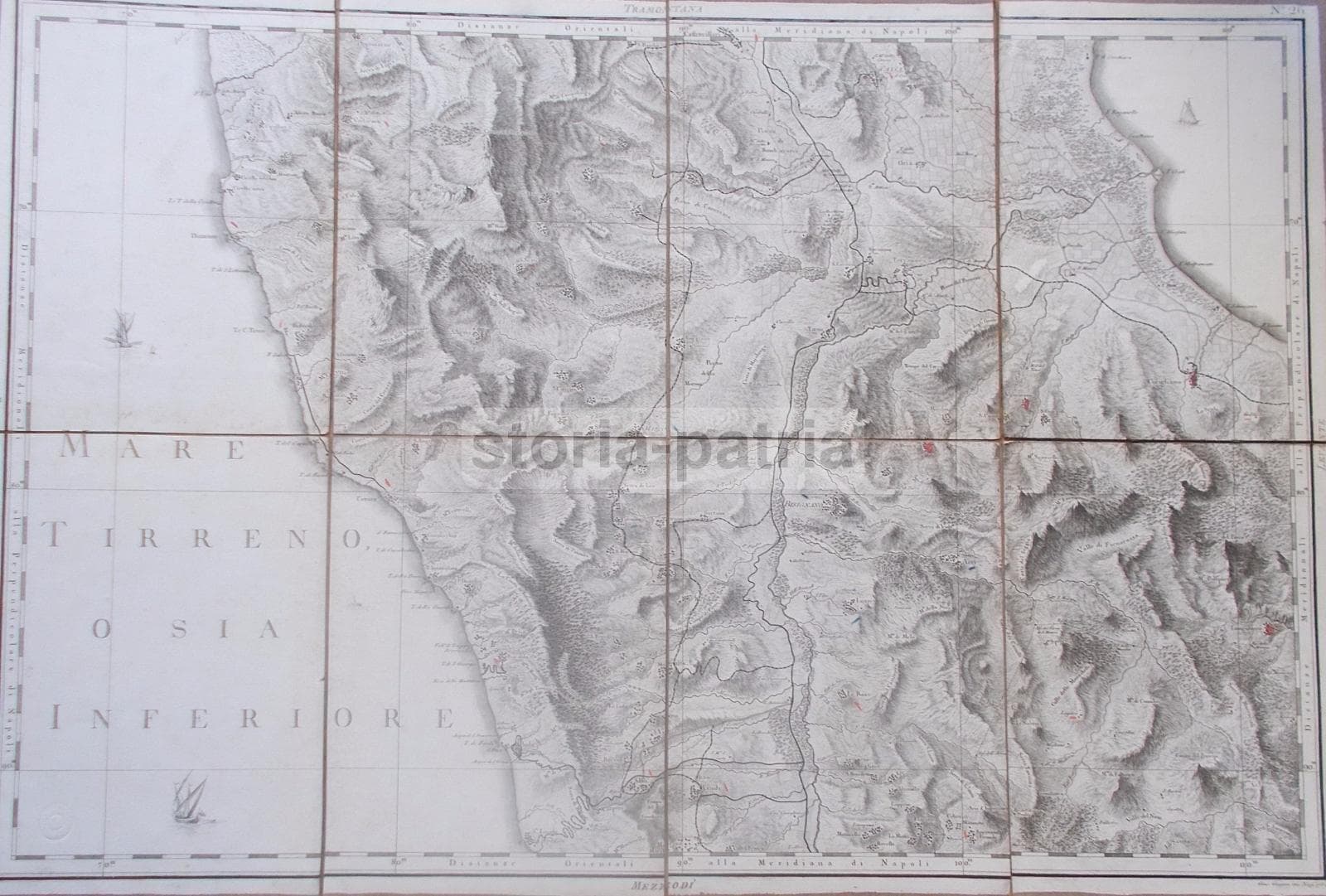 Mappa Antica Calabria 1789 Rizzi Zannoni Bisignano Cassano