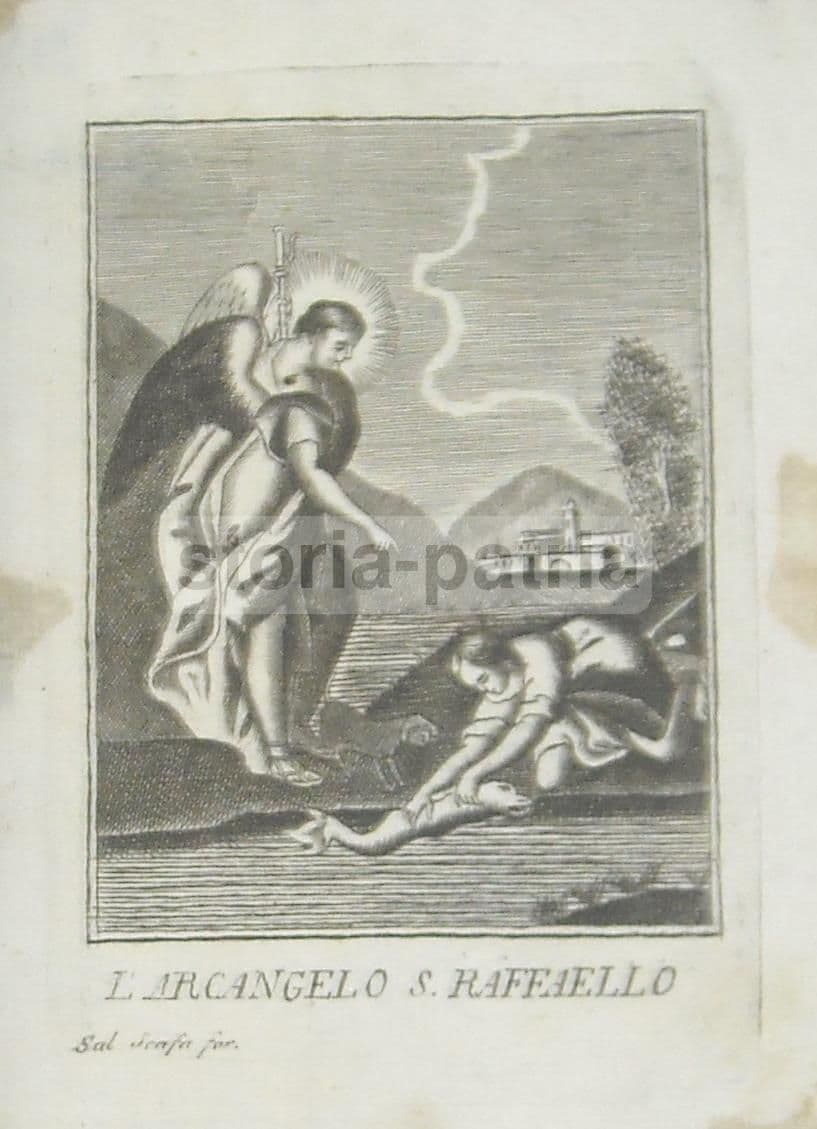 L'Arcangelo San Raffaello, Stampa Popolare Devozionale Di Scafa, Napoli