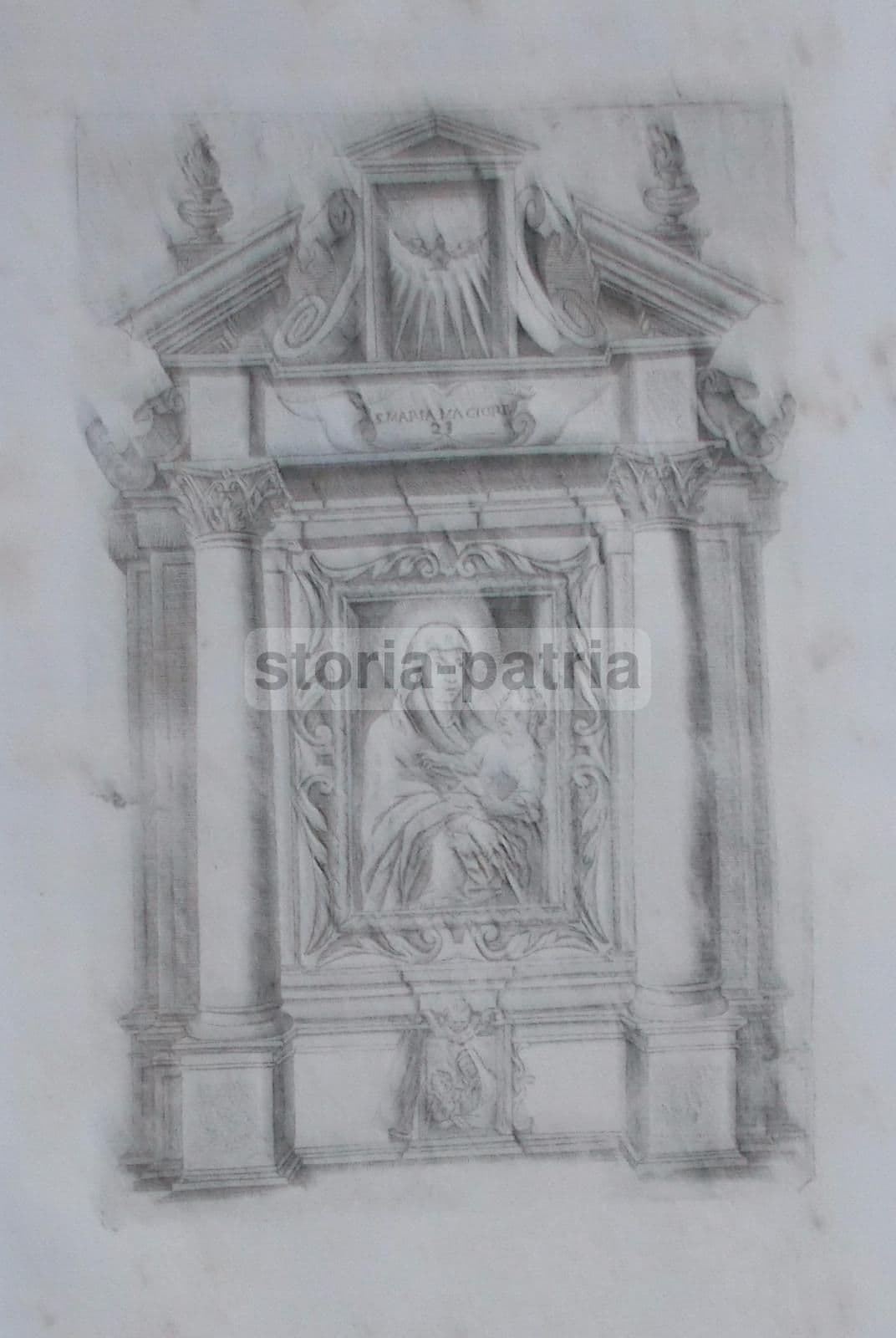 Stampa Antica Santa Maria Maggiore, Madonna Col Bambino, Sicilia, XVIII Secolo