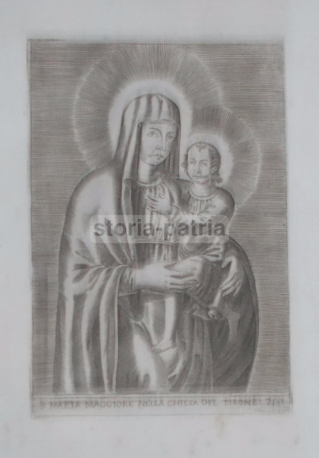 Stampa Devozionale: Madonna Con Bambino, Chiesa Del Tirone, Sicilia