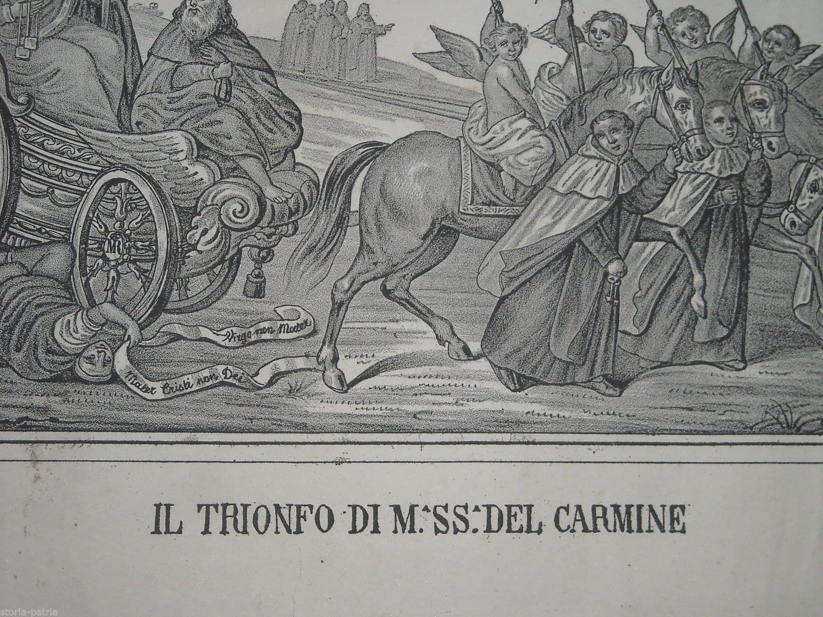 Il Trionfo Di M. SS. Del Carmine. Stampa Litografica Di Francesco Apicella, Napoli