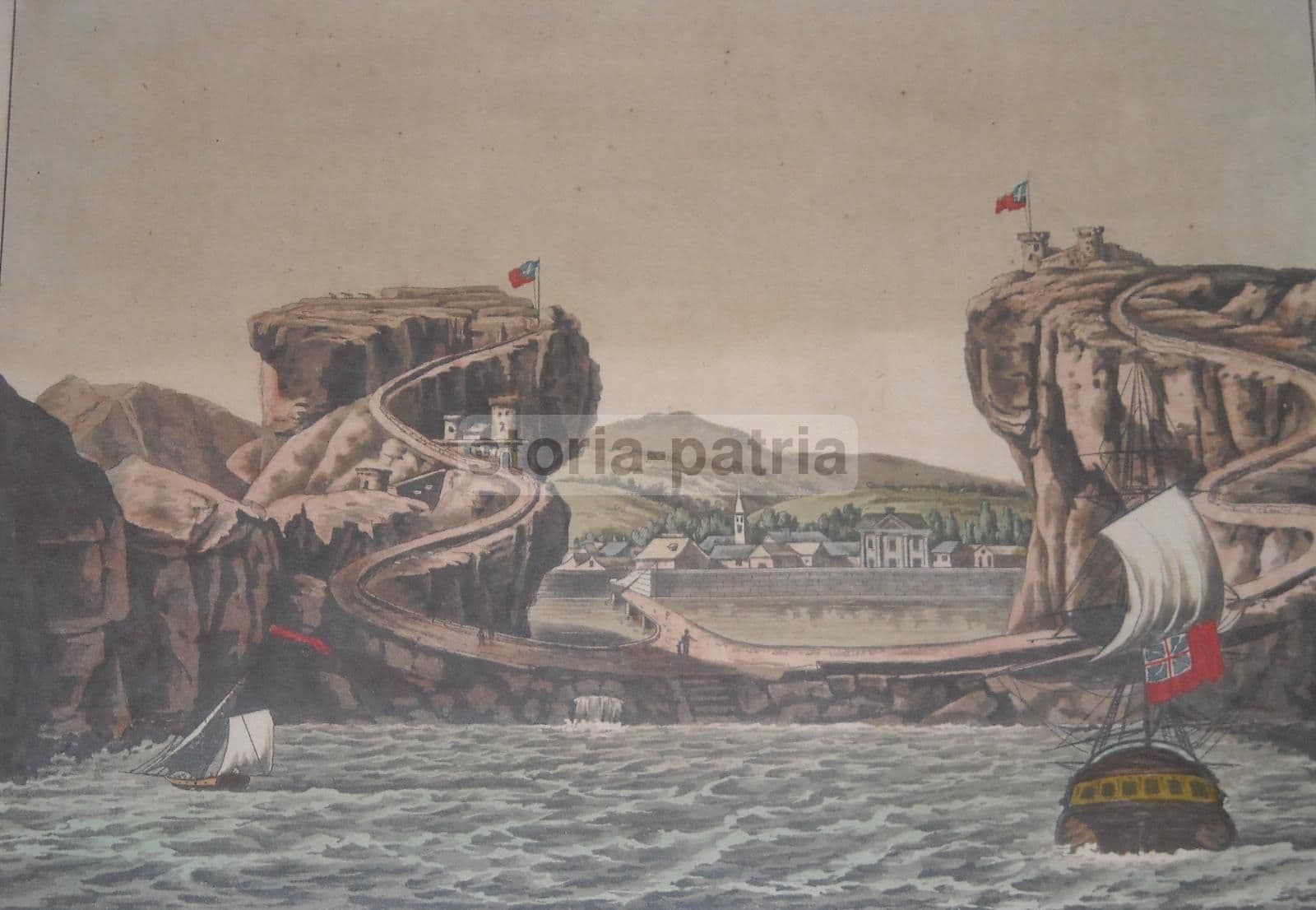 Antica Veduta Di Sant'Elena Con Velieri E Fortificazioni, Gaetano Zancon, XIX Secolo