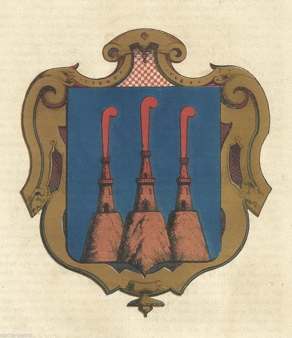 Cromolitografia Araldica Della Repubblica Di San Marino Con Dorature (1857)