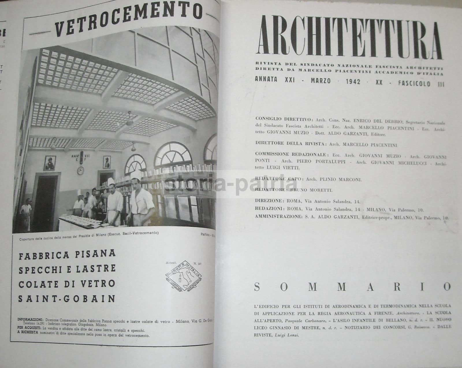 Rassegna Di Architettura, Diretta Da Marcello Piacentini, Marzo 1942 Garzanti, Milano