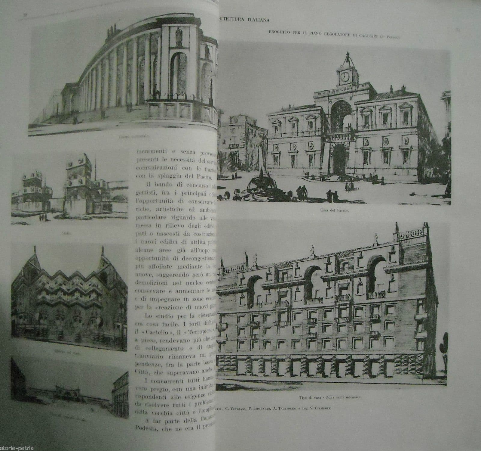 Architettura Italiana 1931: Piano Regolatore Cagliari, Torino, Genova