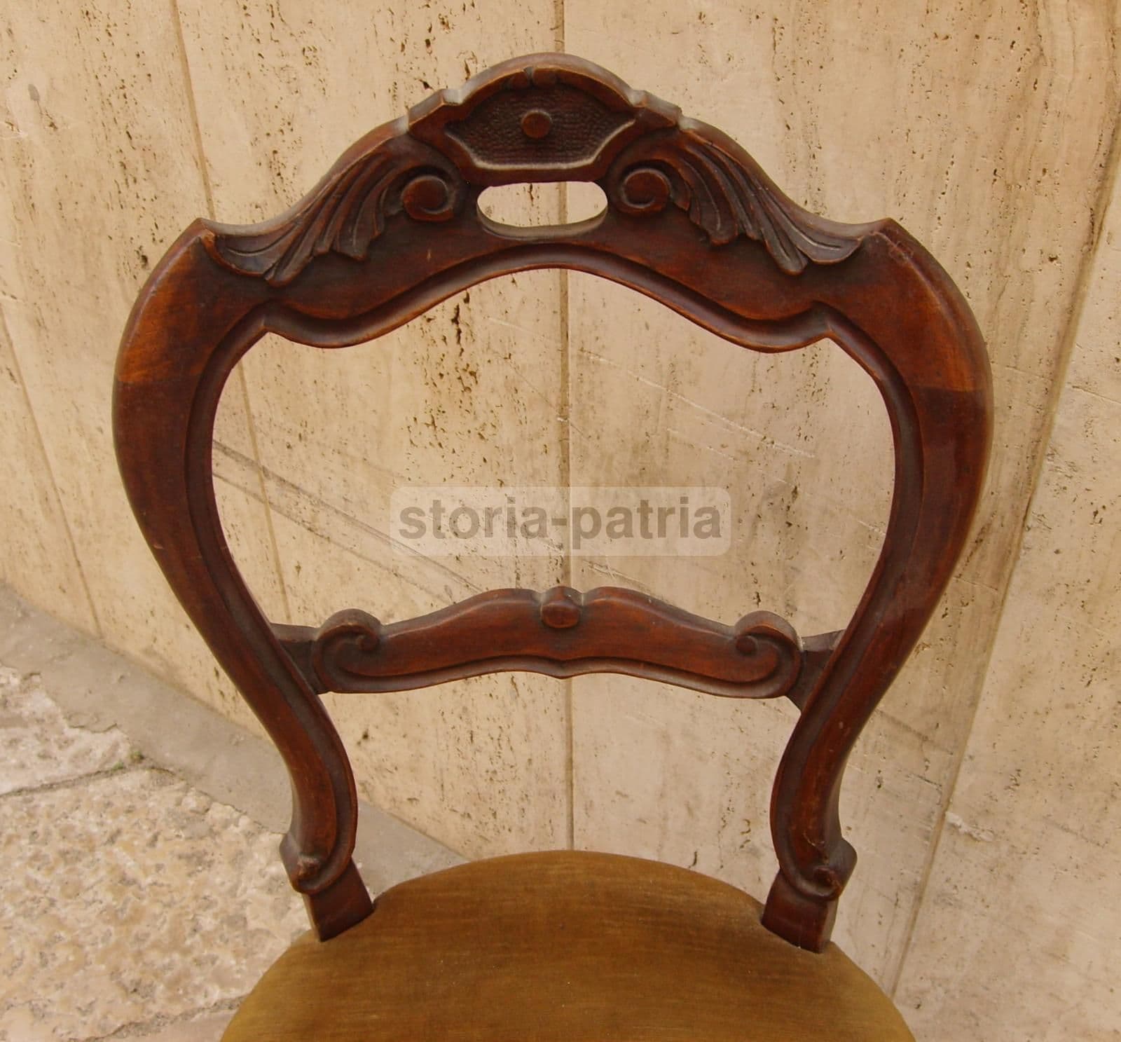 Sedia Imbottita Epoca Luigi Filippo In Legno Intagliato Da Restaurare