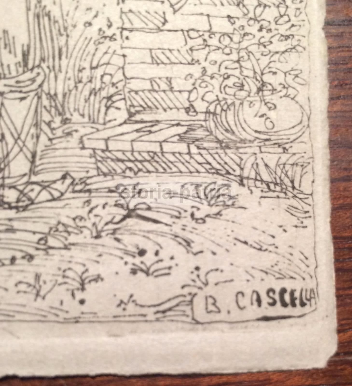 Incisione Basilio Cascella Zampognaro Natività Abruzzo '900