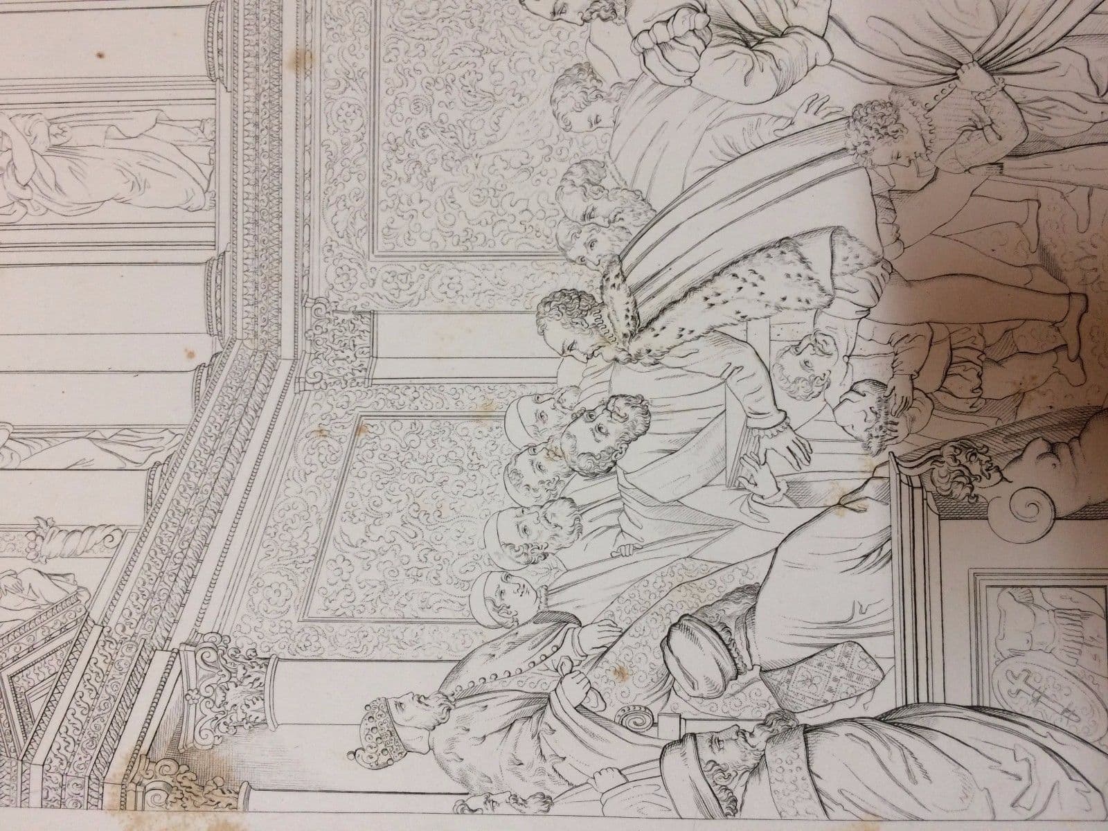 Incisione Antica: Il Doge Leonardo Loredan E Gli Ambasciatori Di Norimberga