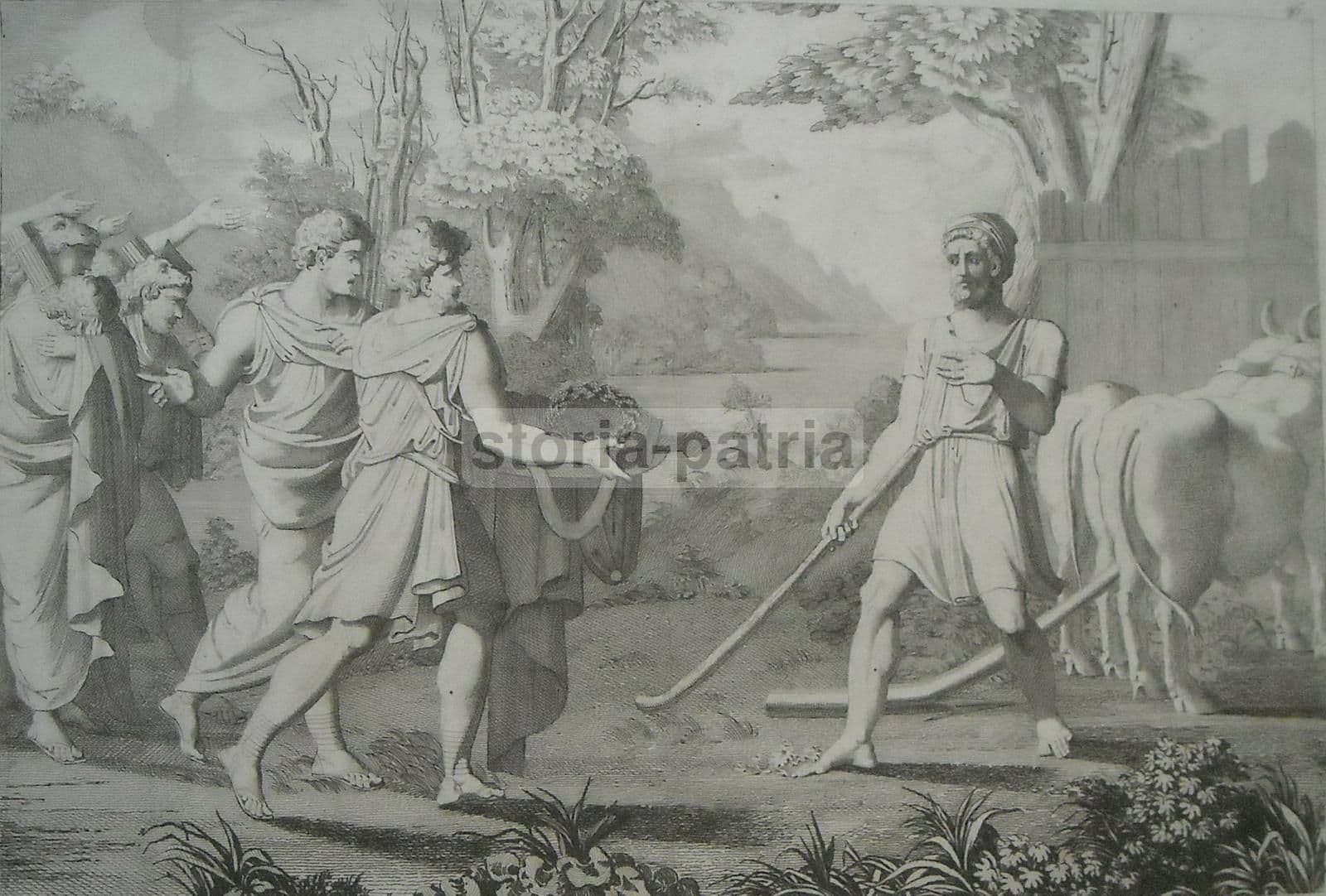 Incisione Antica Di Cincinnato, Filippo Pistrucci, 1820 Circa