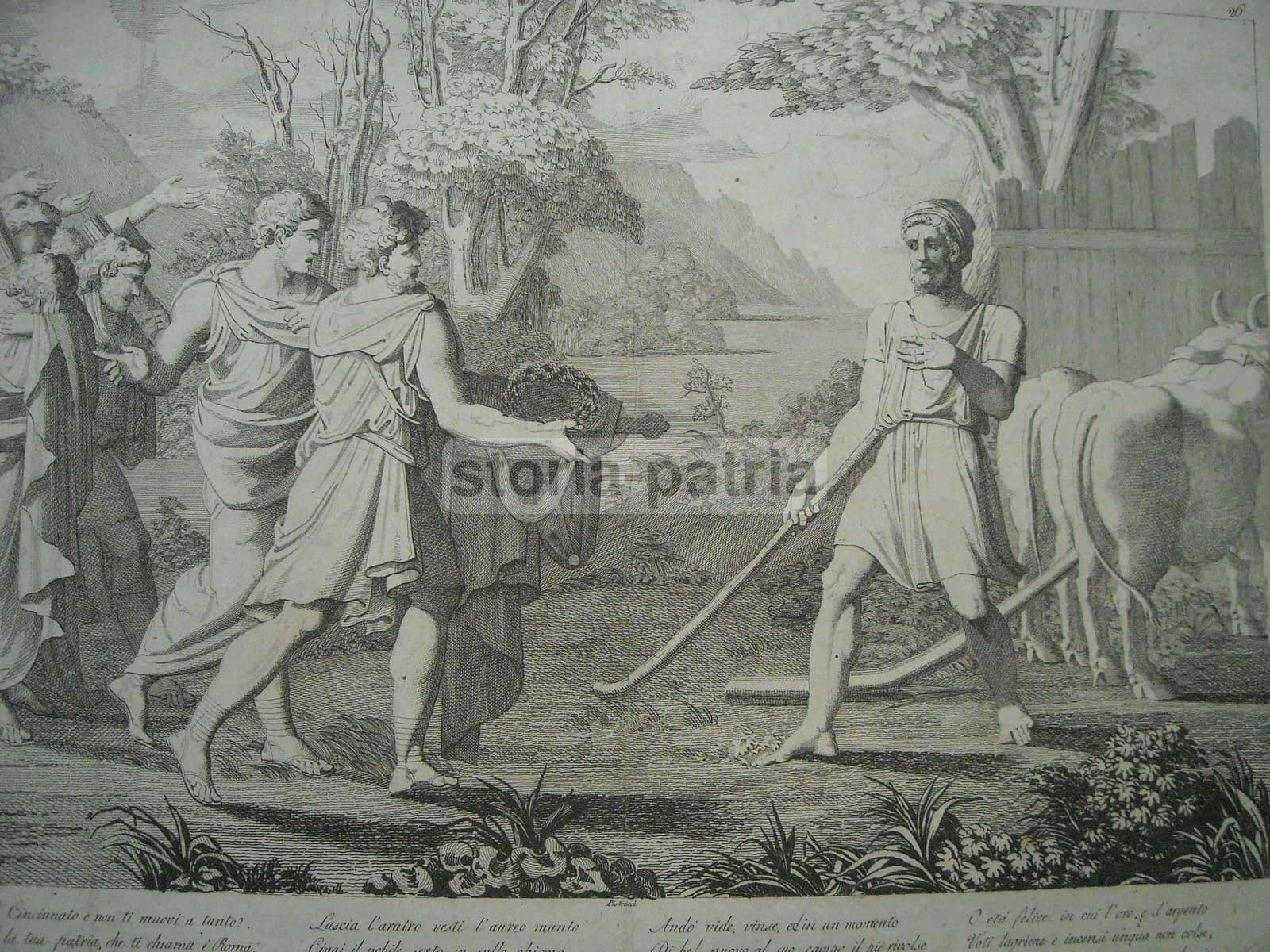 Incisione Antica Di Cincinnato, Filippo Pistrucci, 1820 Circa