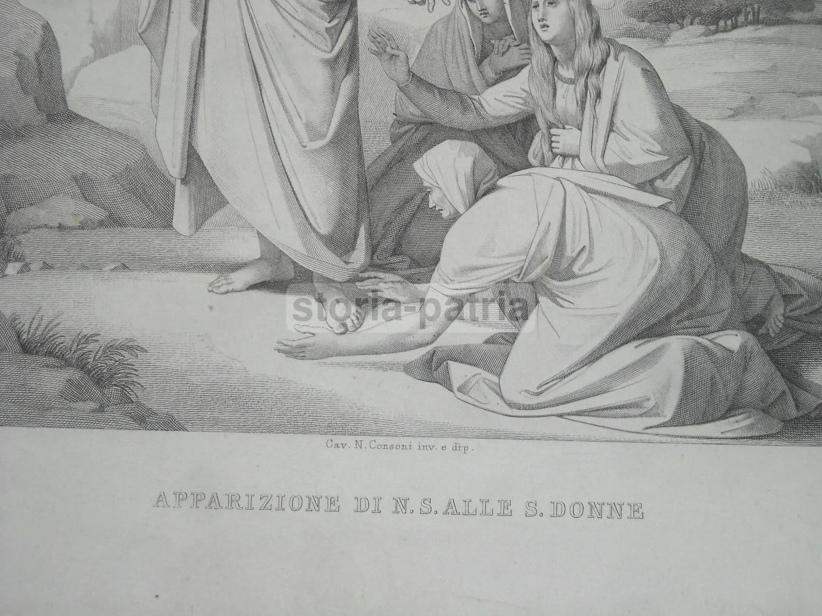 Apparizione Di Gesù Alle Donne, Incisione Di L. Penna Da N. Consoni E L. Garelli, Metà XIX Secolo