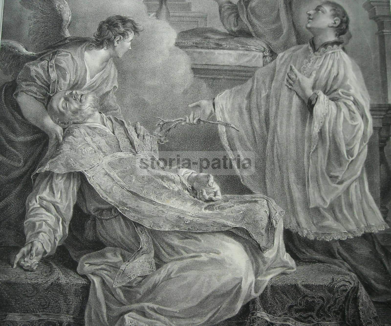 Stampa Litografica Wenzel Cignaroli Santi Avellino Gonzaga Kostka