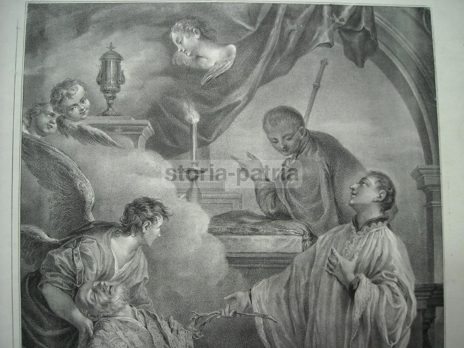 Stampa Litografica Wenzel Cignaroli Santi Avellino Gonzaga Kostka