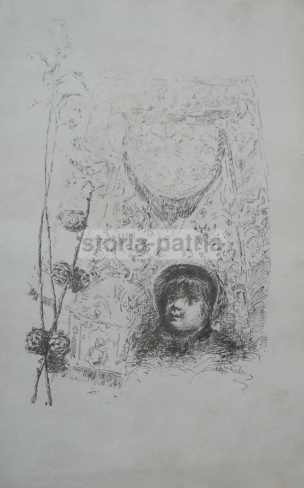 Antica Stampa Folklore Napoletano Fine '800 Arte Popolare