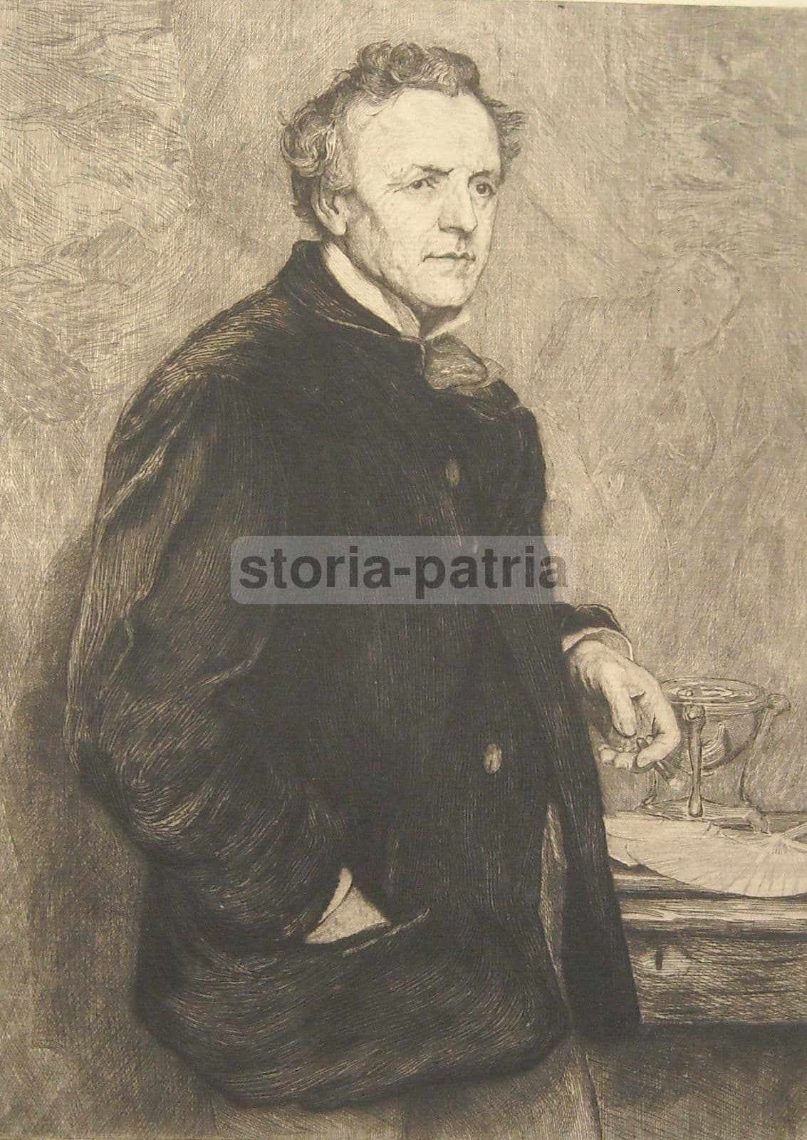 Ritratto Di Charles Moxon, Incisione Antica Di Mongin Da Orchardson, 1876