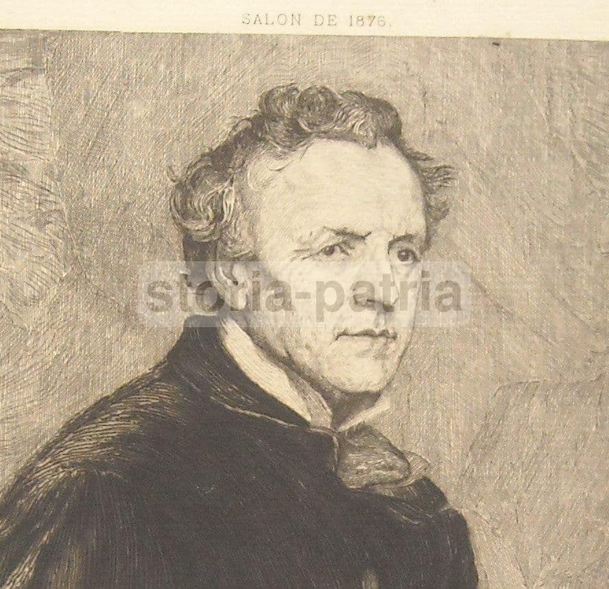 Ritratto Di Charles Moxon, Incisione Antica Di Mongin Da Orchardson, 1876