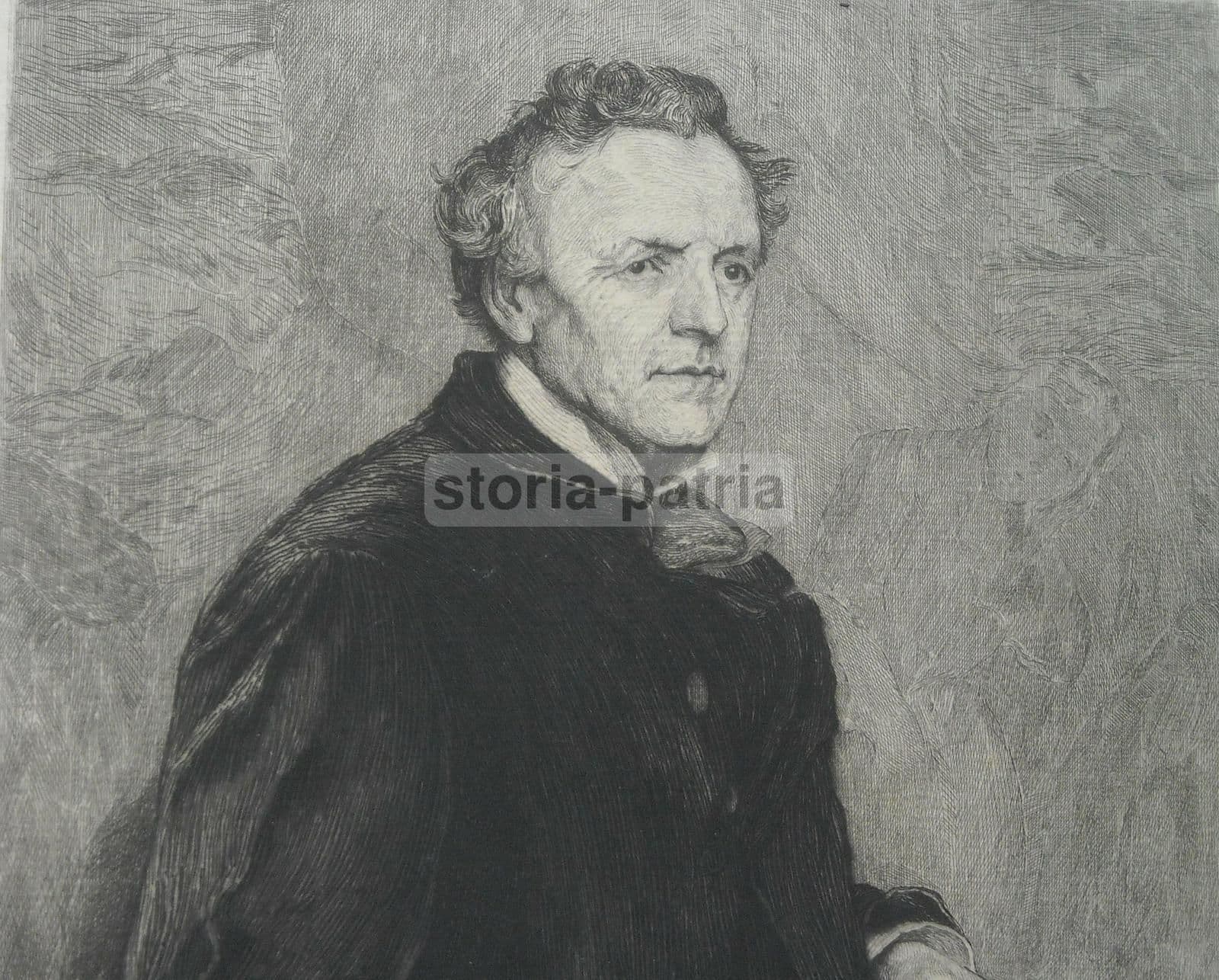 Ritratto Di Charles Moxon, Incisione Antica Di Mongin Da Orchardson, 1876