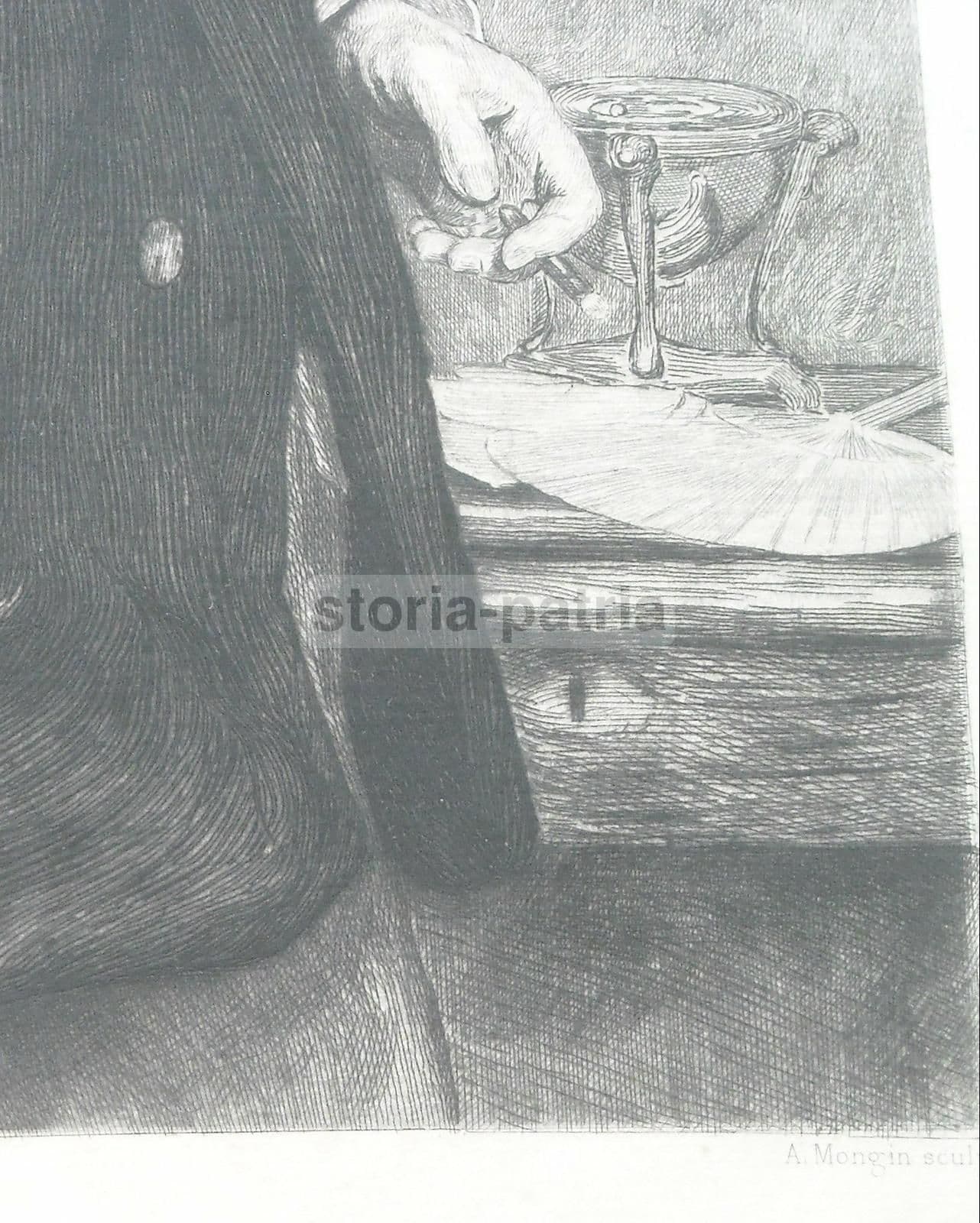 Ritratto Di Charles Moxon, Incisione Antica Di Mongin Da Orchardson, 1876