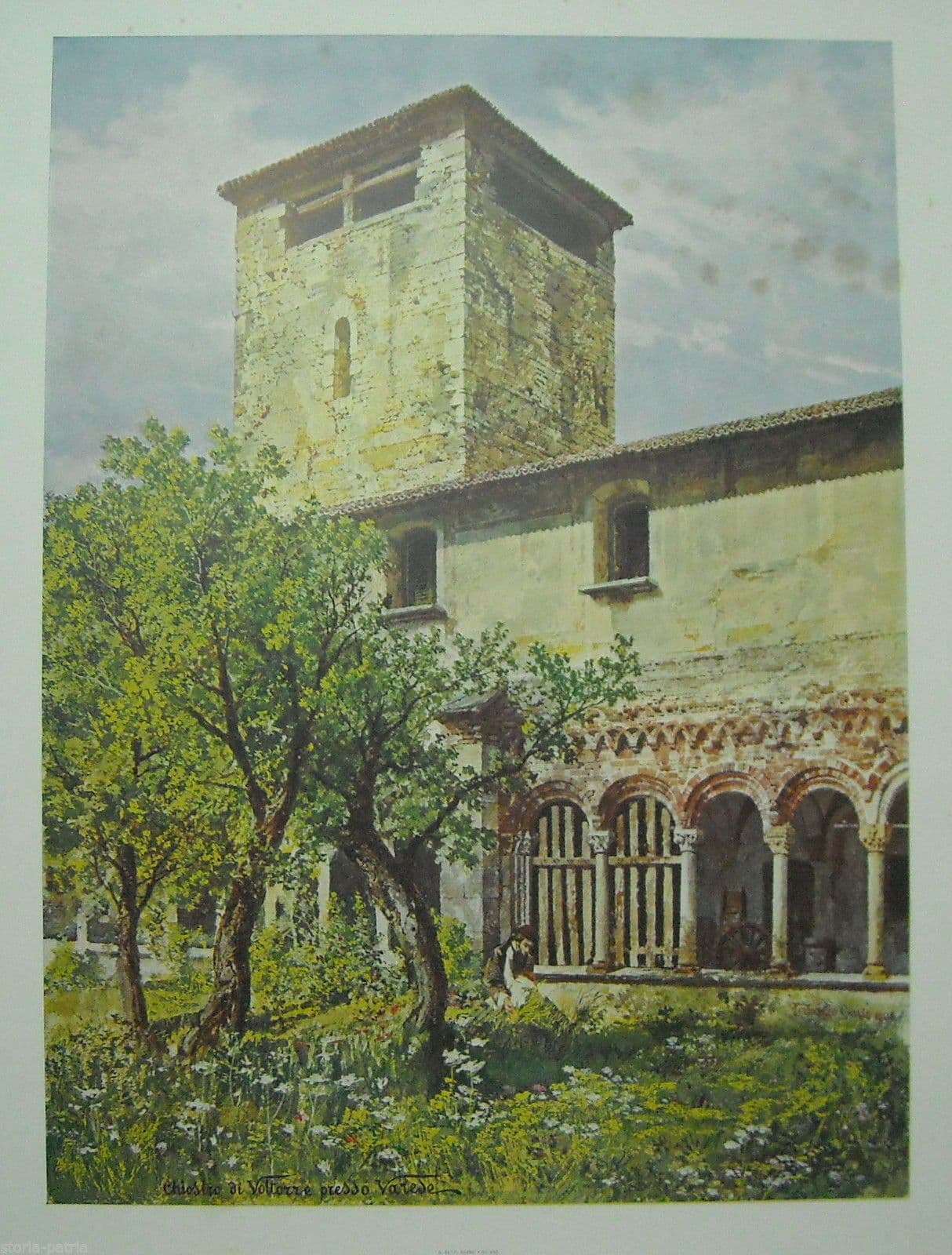 Chiostro Di Voltorre (Varese). Stampa A Colori Di Carlo Ferrario, 1904