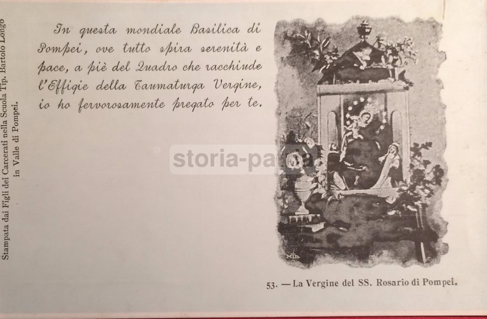Cartolina Madonna Del Rosario Di Pompei, Bartolo Longo, Anni 1920 1930