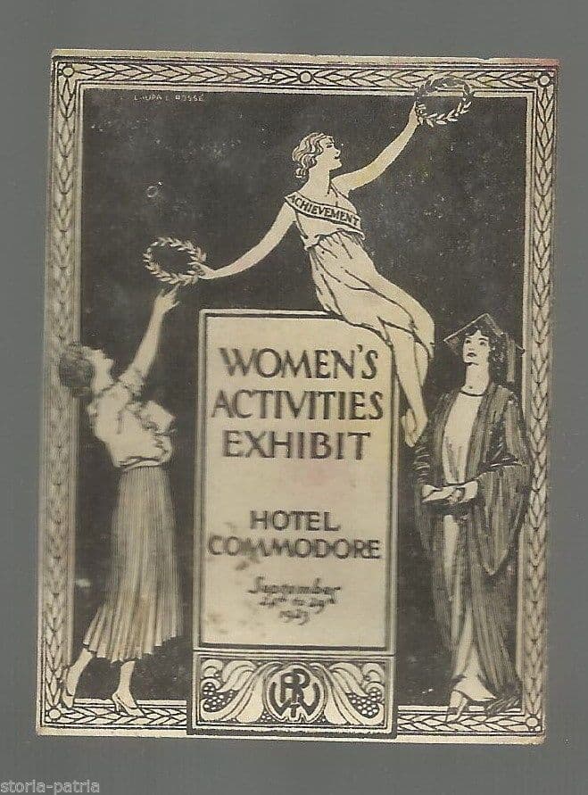 Stampa Esposizione Donne E Lavoro Hotel Commodore 1923