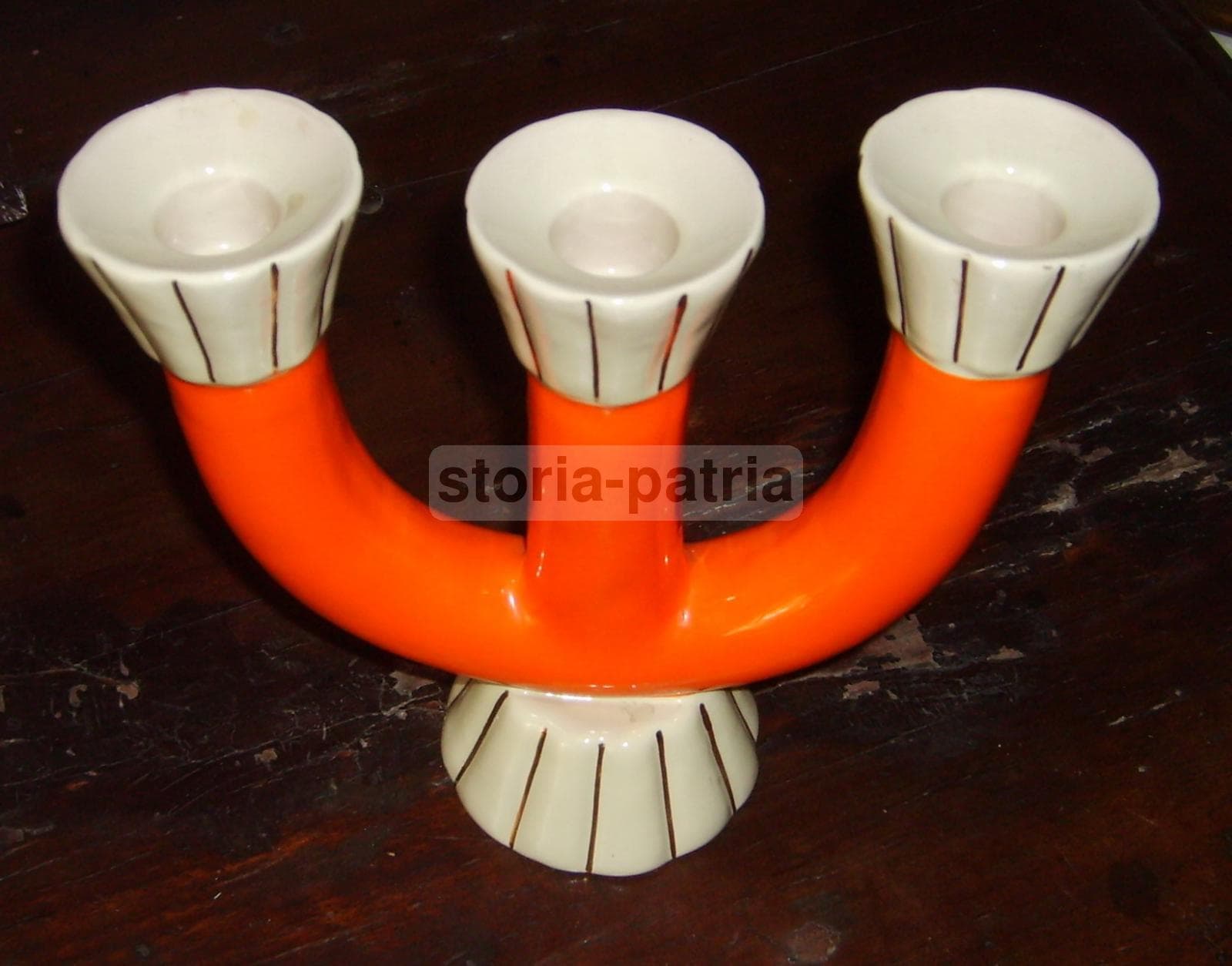 Lampada Candelabro In Ceramica Pucci Art Déco, Anni '30, Umbertide