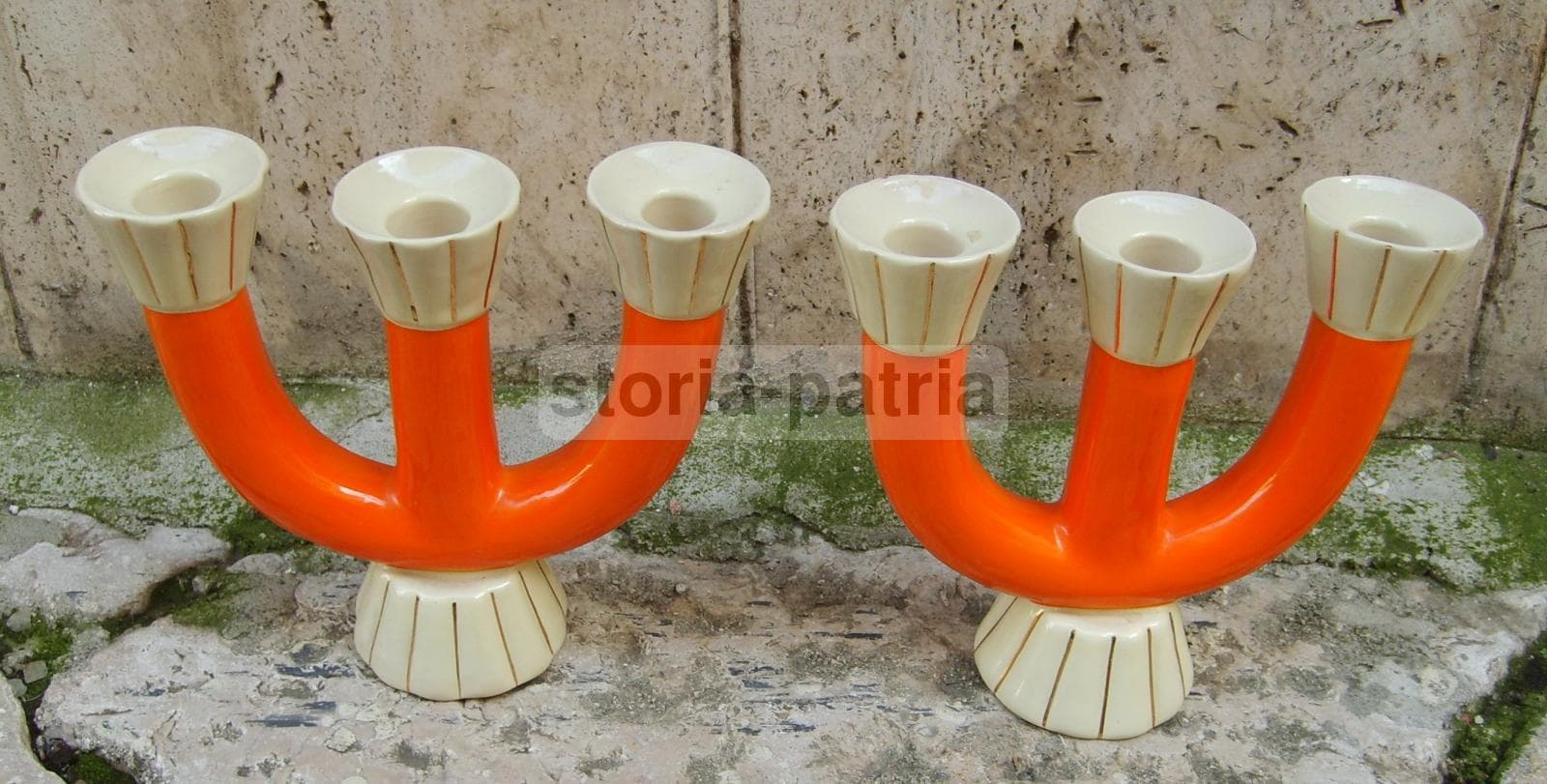 Lampada Candelabro In Ceramica Pucci Art Déco, Anni '30, Umbertide