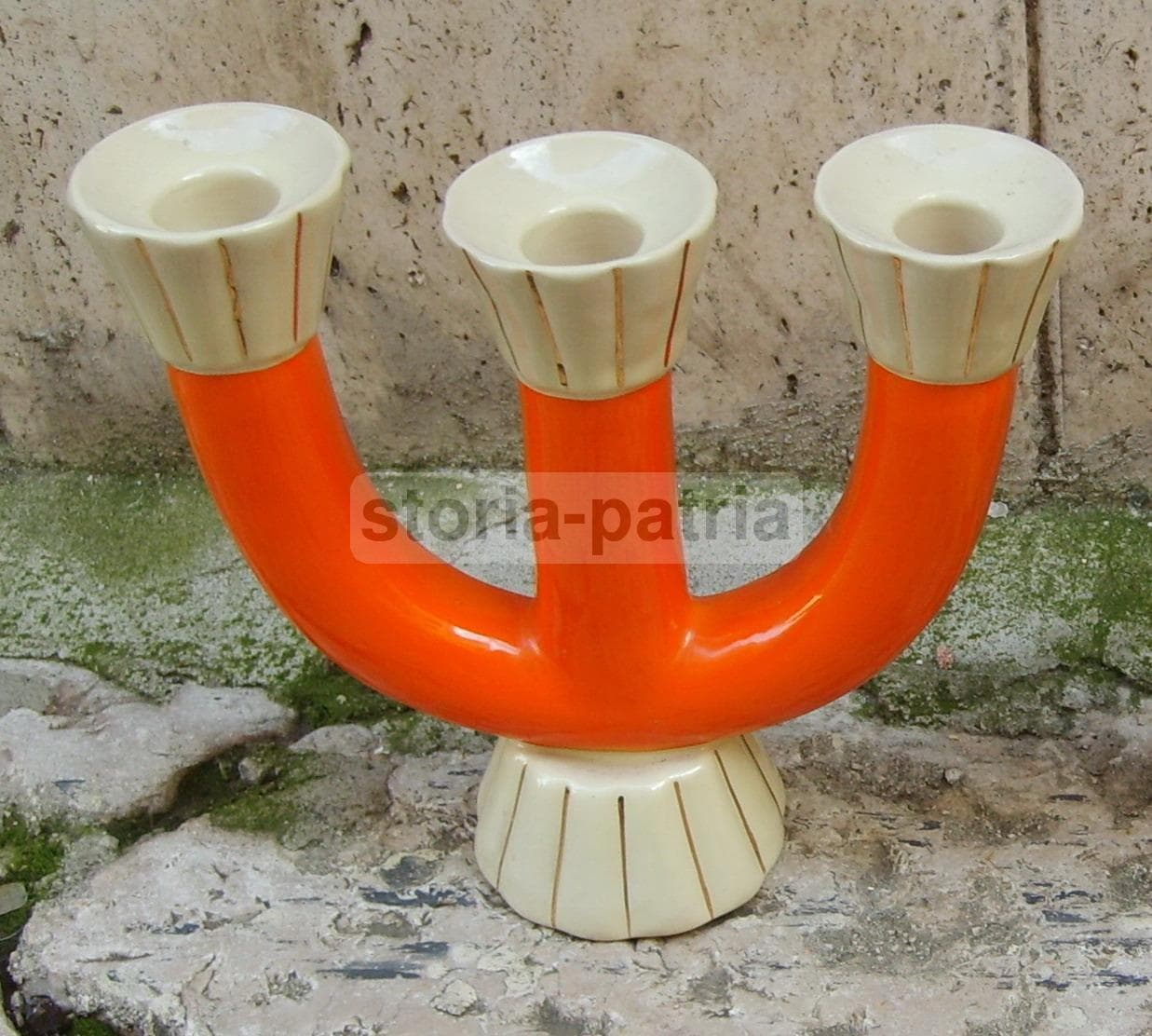 Lampada Candelabro In Ceramica Pucci Art Déco, Anni '30, Umbertide