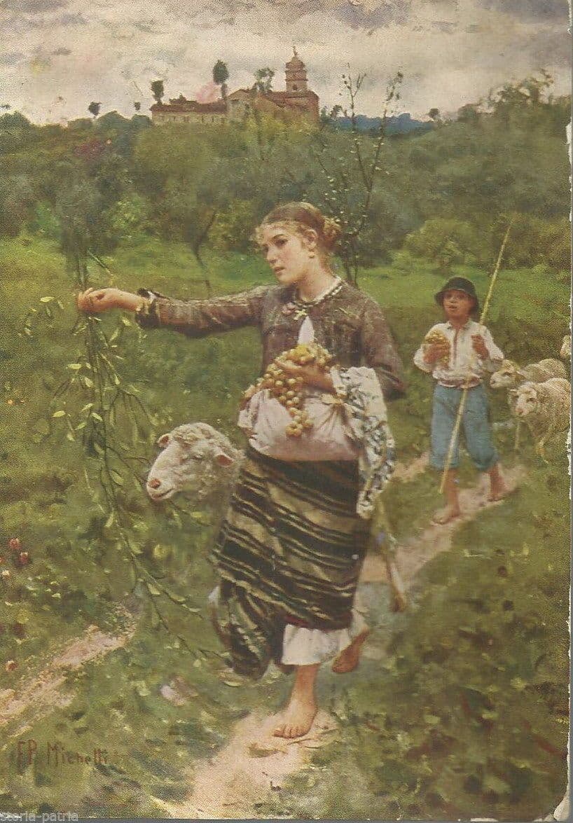 Michetti, La Pastorella: Cartolina Abruzzo, Folklore, Anni '30