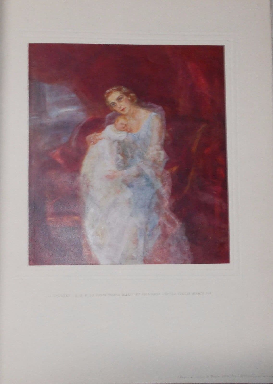 Stampa G. Tallone, Principessa Maria Di Piemonte Con Maria Pia, 1934