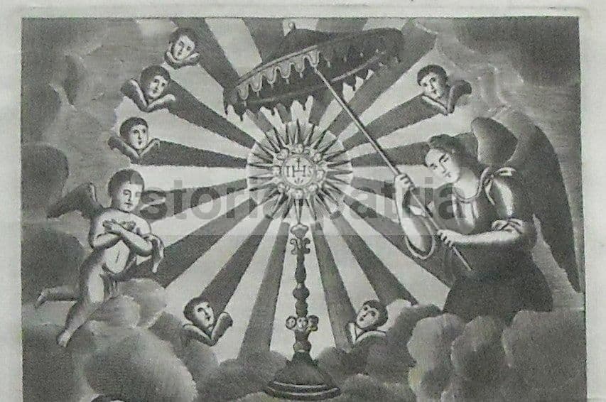 Stampa Devozionale Napoletana Del SS. Sacramento, Francesco Apicella, Fine XVIII Secolo